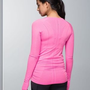 Lululemon Run Swiftly Tech Scoop Heathered POW pink Rushed long sleeve shirt